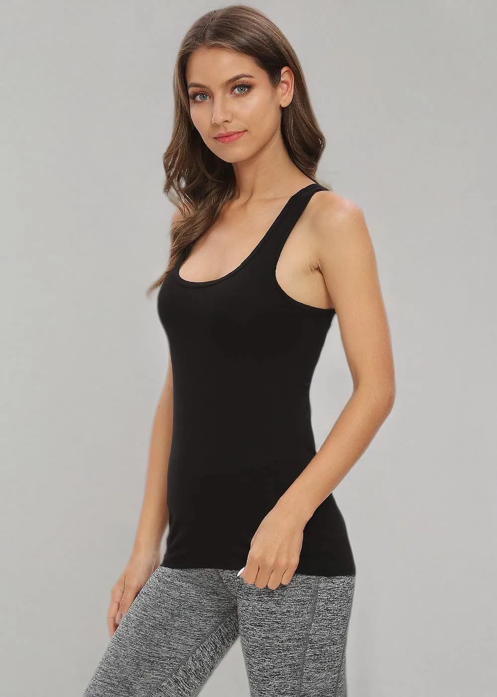 Star Vibe Racerback Workout Tank Tops for Women Basic Athletic Tanks Yoga Shirt Sleeveless Exercise Tops 4 Pack