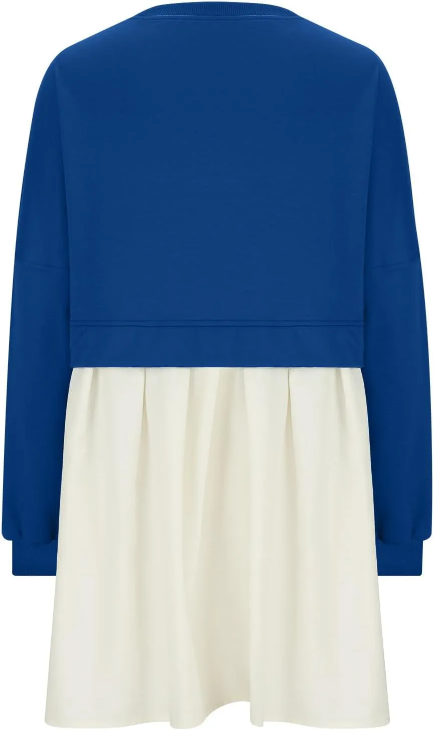 Sweatshirts Dress for Women Fall Long Sleeve Dresses Trendy Pleated Party Dress Casual Mini Dresses 2024