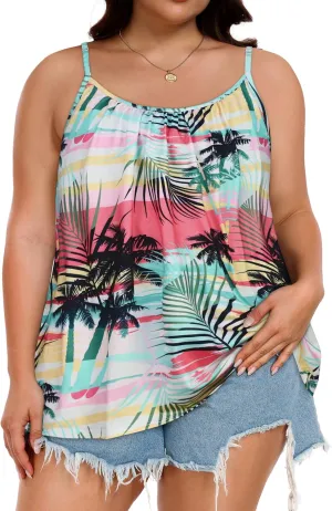 Tank Top for Women Spaghetti Strap Camisole Summer Scoop Neck Loose Fit Casual Sleeveless Shirts