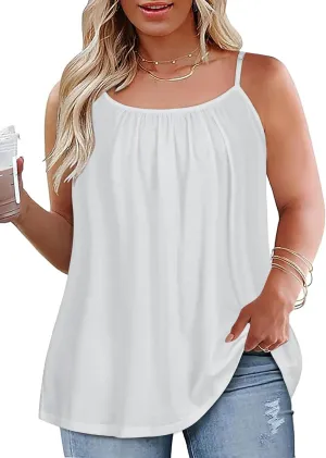 Tank Top for Women Spaghetti Strap Camisole Summer Scoop Neck Loose Fit Casual Sleeveless Shirts
