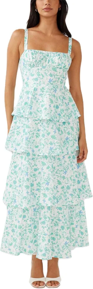 Thopavenoir Women's Boho Tie-up Front Maxi Dress Y2k Floral Print Sleeveless Long Dresses 2025 Smocked Summer Beach Sundress