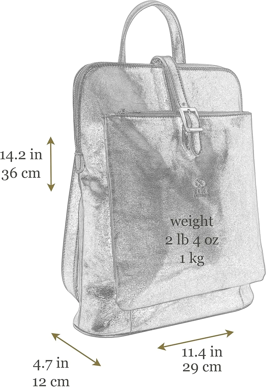 Time Resistance Leather Backpack - Convertible to Shoulder Bag - Full Grain Real Leather Travel Rucksack for Women (Cognac Brown)