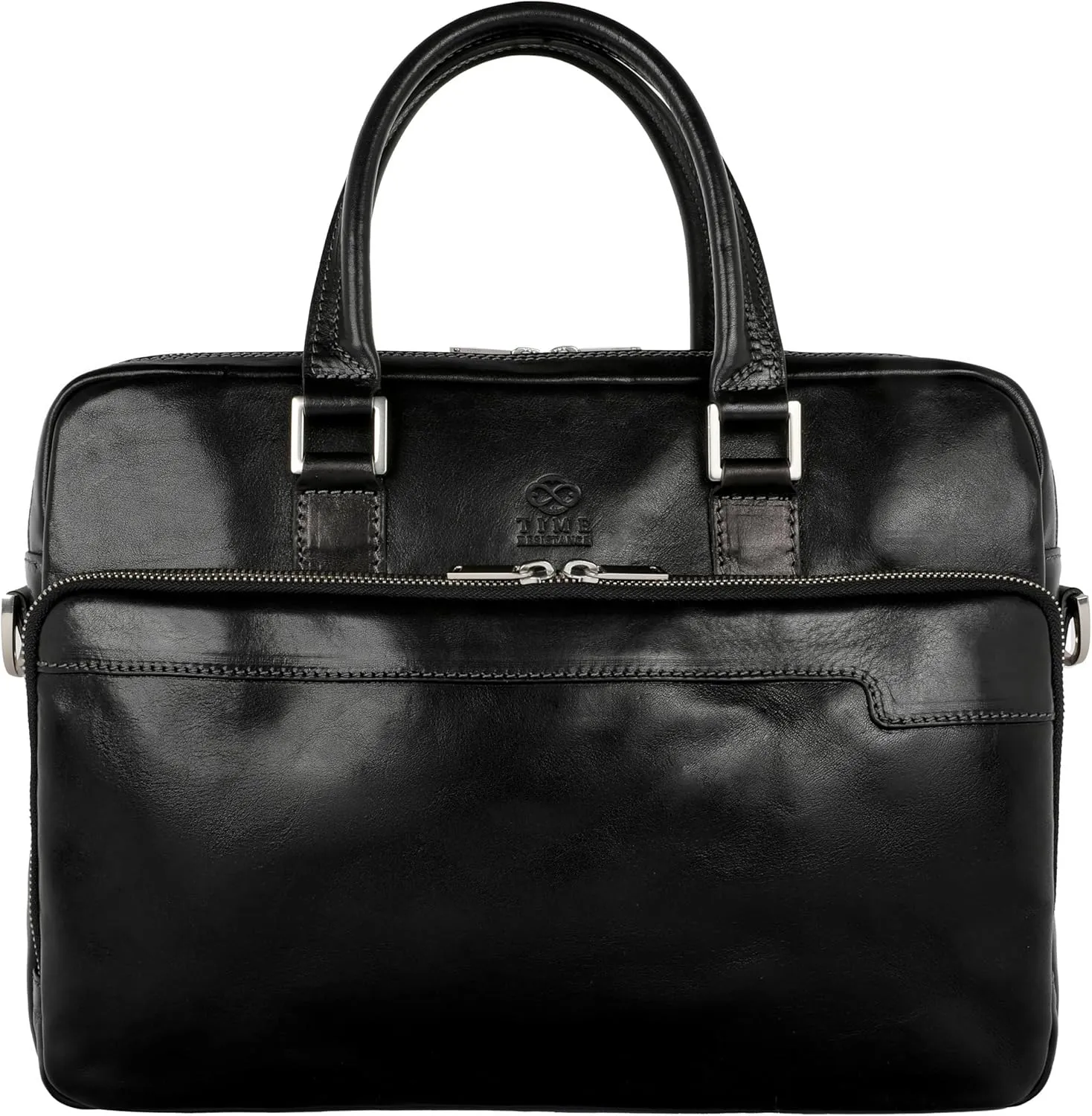 Time Resistance Leather Briefcase - Italian Handmade Leather Laptop Bag - Briefcase for Men and Women - Computer Bag