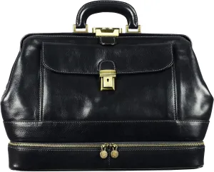 Time Resistance Leather Doctor Bag - Italian Handmade Medical Bag - Vintage Style Handbag - Real Leather Briefcase