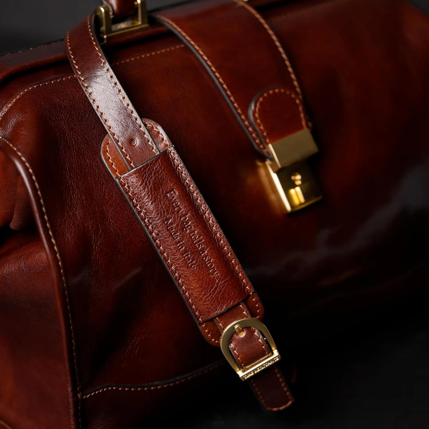 Time Resistance Leather Doctor Bag - Italian Handmade Medical Bag - Vintage Style Handbag - Real Leather Briefcase
