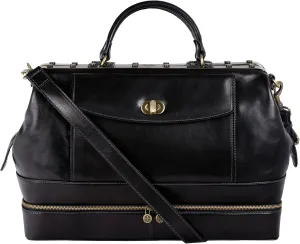 Time Resistance Leather Doctor Bag Purse - Medical Briefcase - Vintage Handbag Handmade in Italy