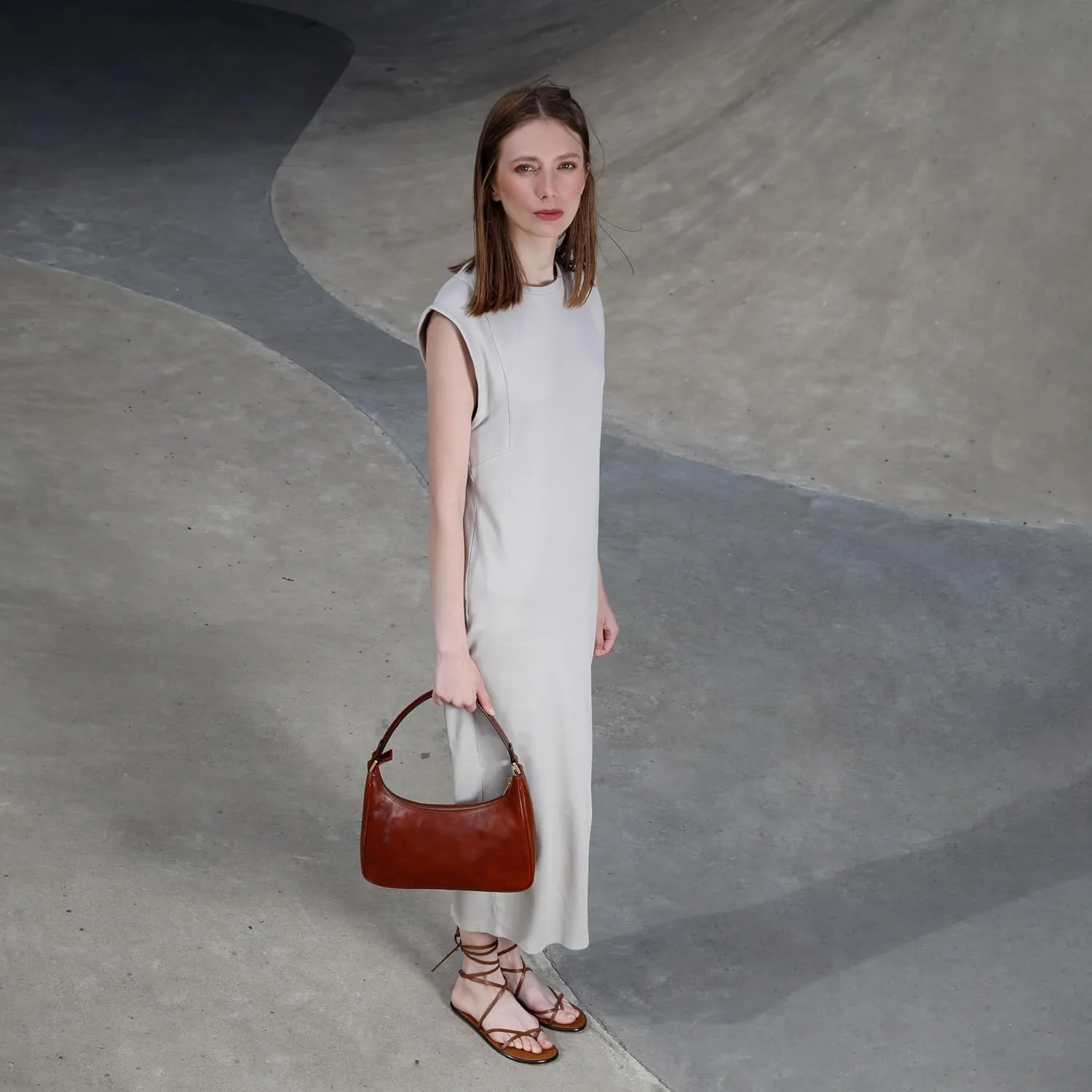 Time Resistance Leather Handbag - Full-Grain Leather Purse for Women  Shoulder Bag Made in Italy