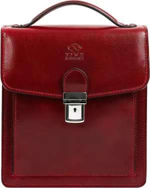 Time Resistance Small Leather Briefcase for Men - Crossbody Bag - Italian Leather Messenger Bag - Gift Box Included