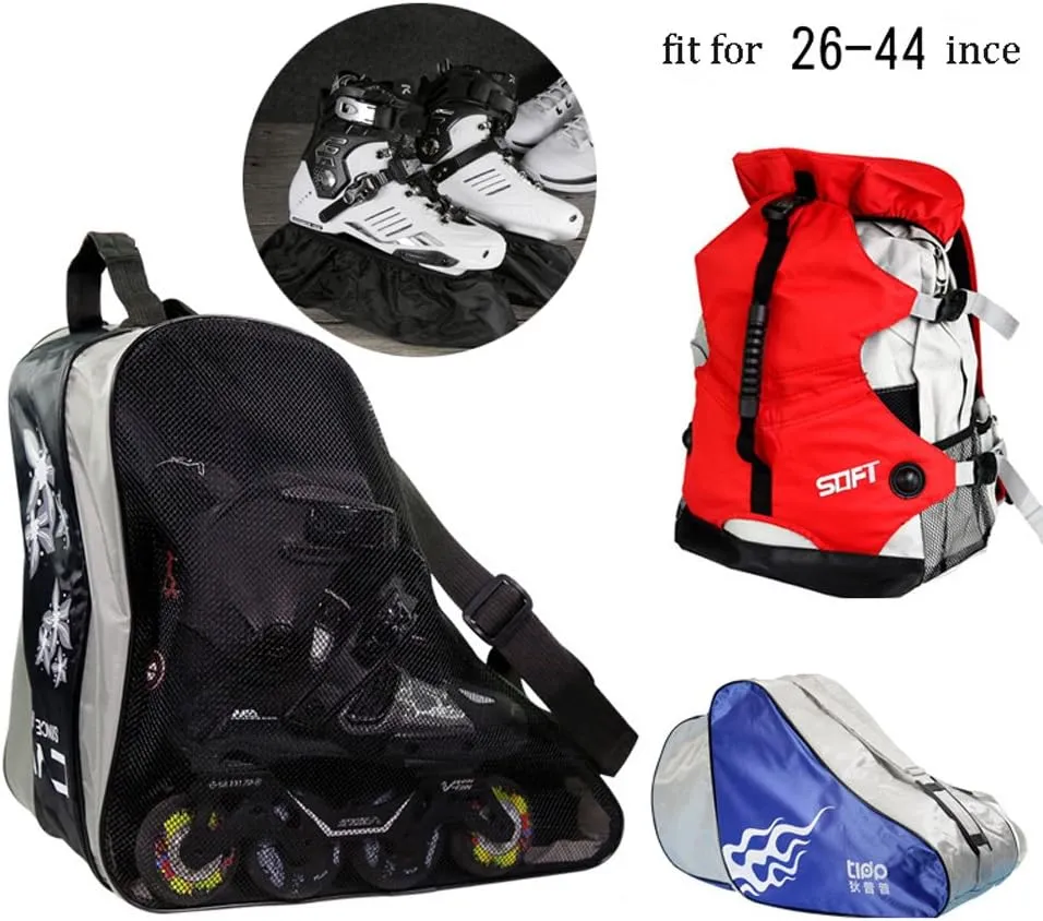Tipip Professional Inline Skates Travel Backpack Bag (Three Floor) add Clear Cover