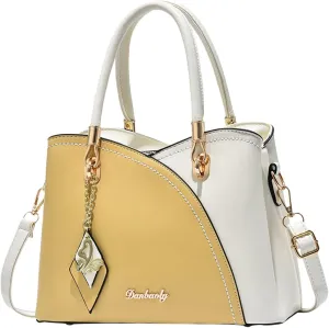 Tote Bag and Wallet Shoulder Women Handbag Large Capacity Plaid Contrast Color Middle One Shoulder Messenger Bag