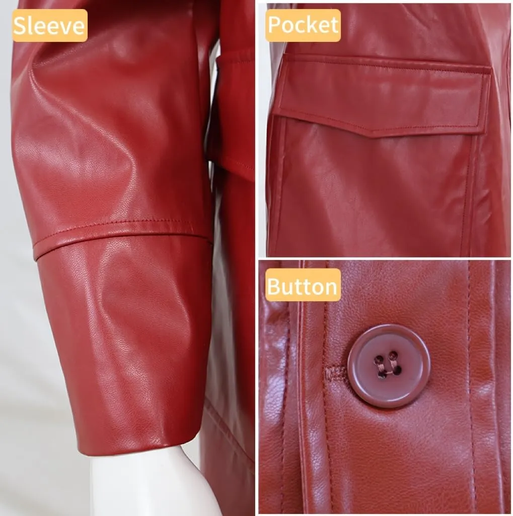 Tyler Durden Jacket Mens Fighting Club Racer Style Red Leather Coat with Shirt Sunglasses Outfit for Halloween