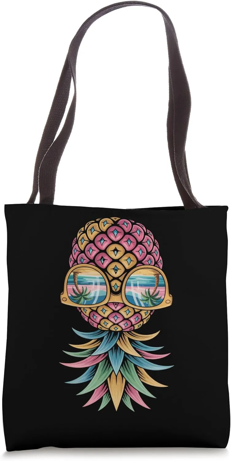 Upside Down Pineapple Shirt Sunglasses Aloha Beaches Hawaii Tote Bag