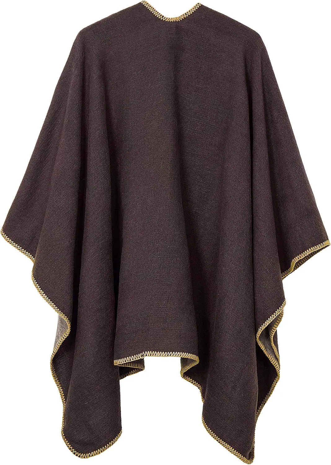 Urban CoCo Women's Color Block Shawl Wrap Open Front Poncho Cape
