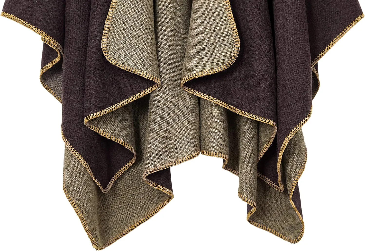 Urban CoCo Women's Color Block Shawl Wrap Open Front Poncho Cape