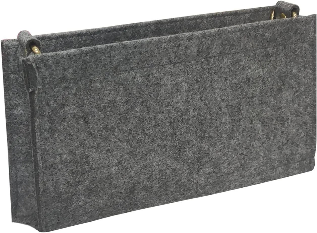 Vercord Felt Purse Insert Organizer LV 26 19 Toiletry Pouch Insert with D Ring Attach Chain Strap