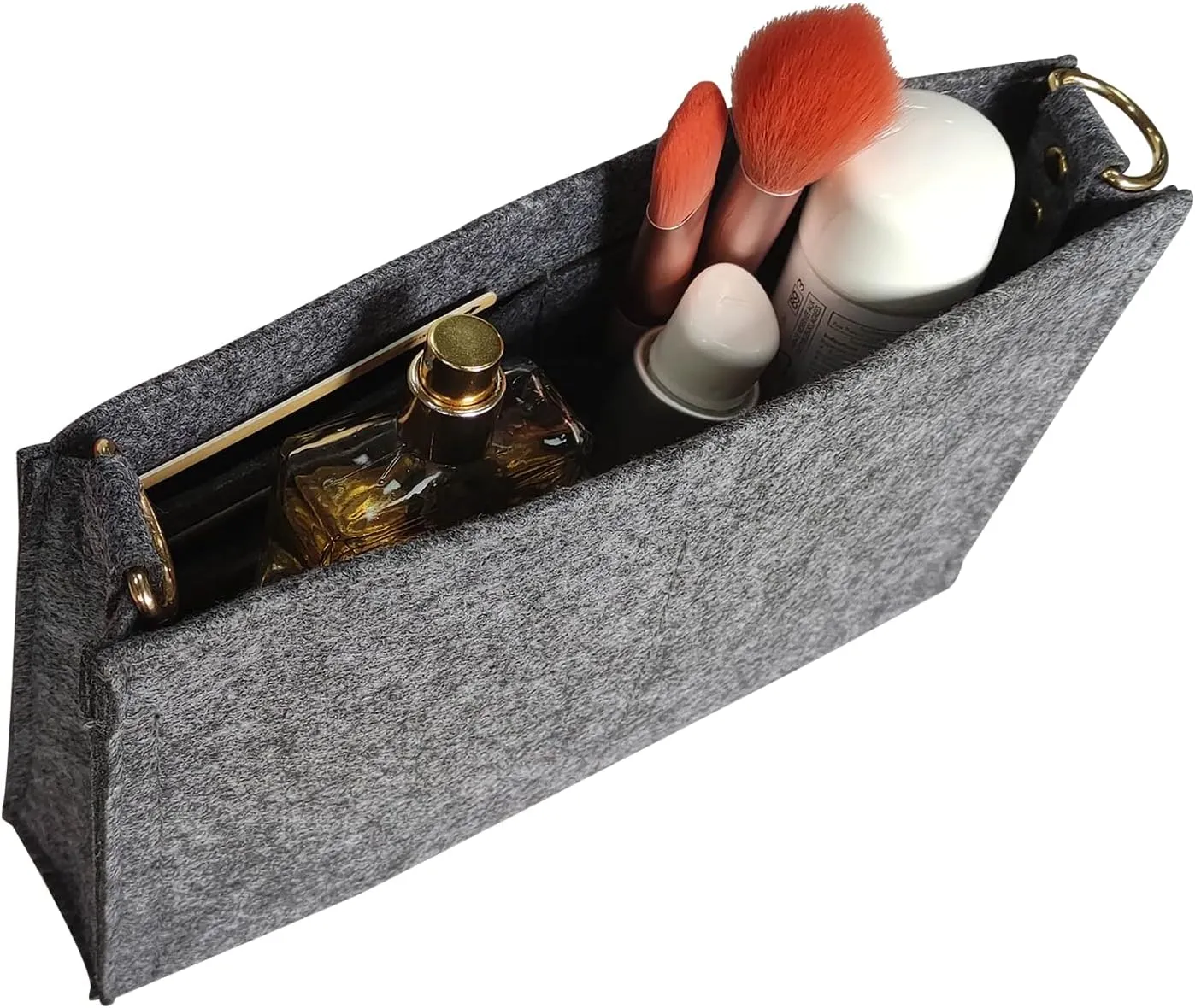 Vercord Felt Purse Insert Organizer LV 26 19 Toiletry Pouch Insert with D Ring Attach Chain Strap