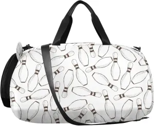 VIGTRO Bowling Pins Sports Balls Kids Overnight Travel Duffel Bag Sport Gym Bag for Boys Girls with Shoe Compartment, Carry On Weekender Luggage Bag for Dance Swim Yoga