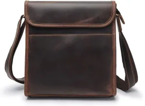 Vintage Flip Bag Oblique Span Shoulder Bag Crazy Horse Messenger Bag Vertical Briefcase