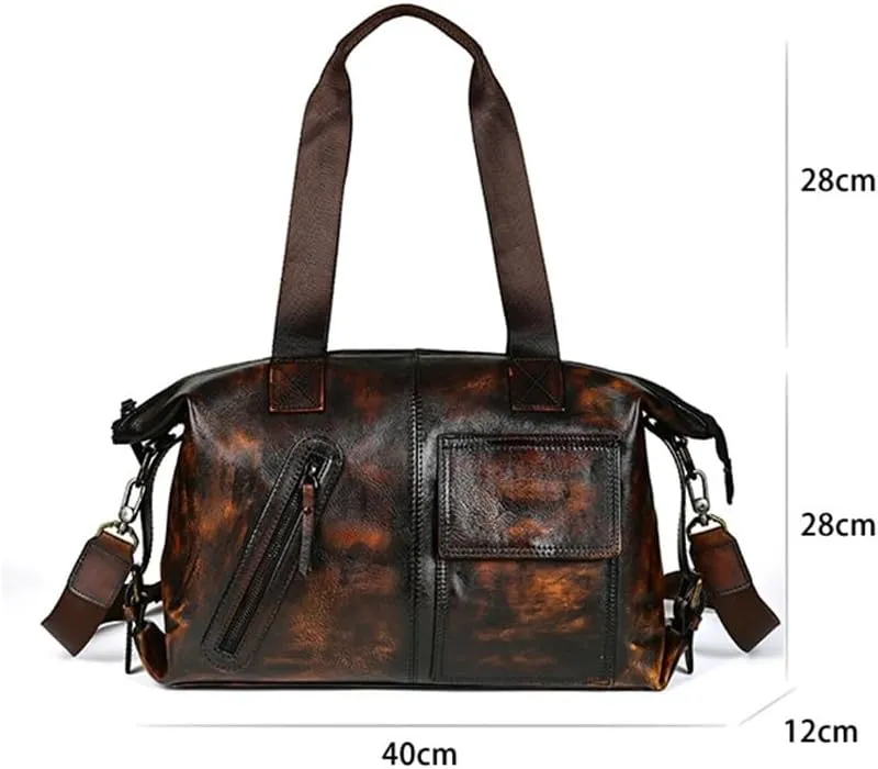 Vintage Handbag Travel Bag Handmade Old Crossbody Bag Multifunctional Large Capacity Men's Bag