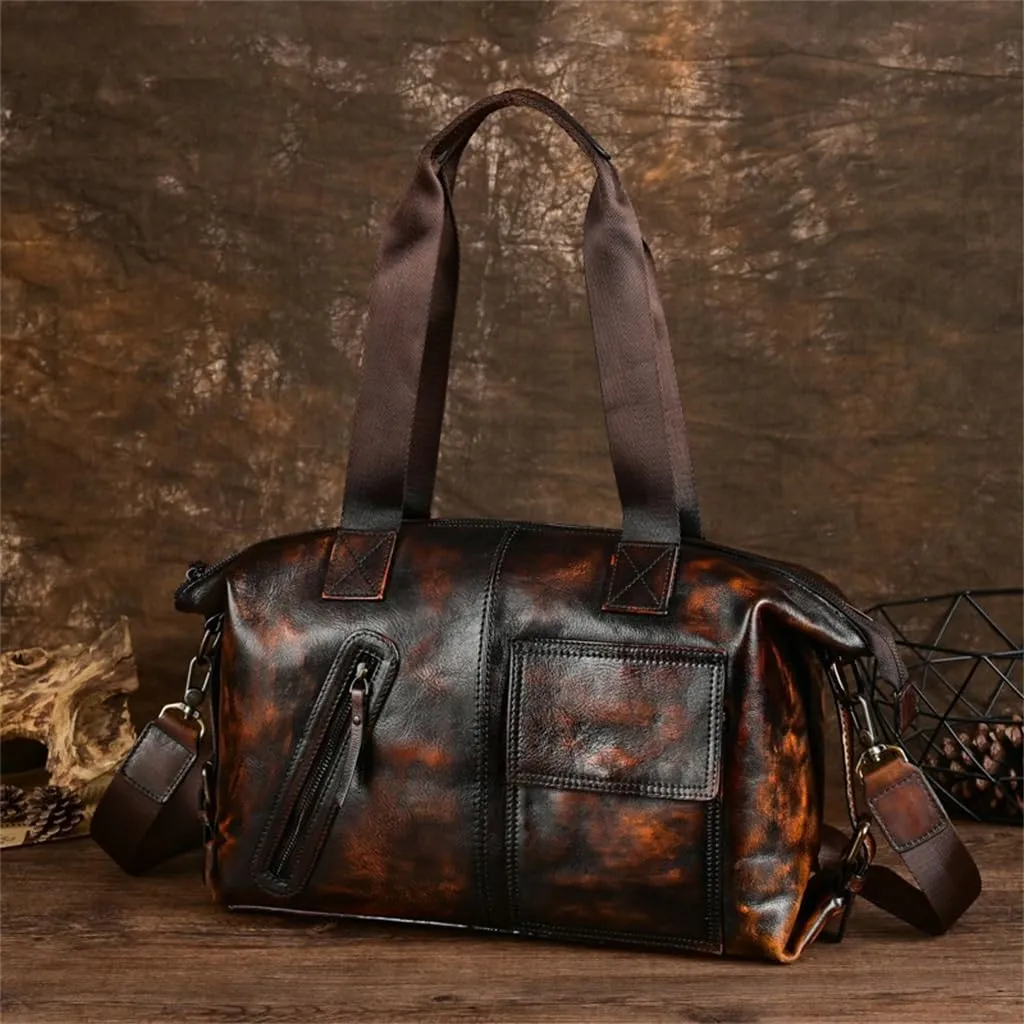Vintage Handbag Travel Bag Handmade Old Crossbody Bag Multifunctional Large Capacity Men's Bag