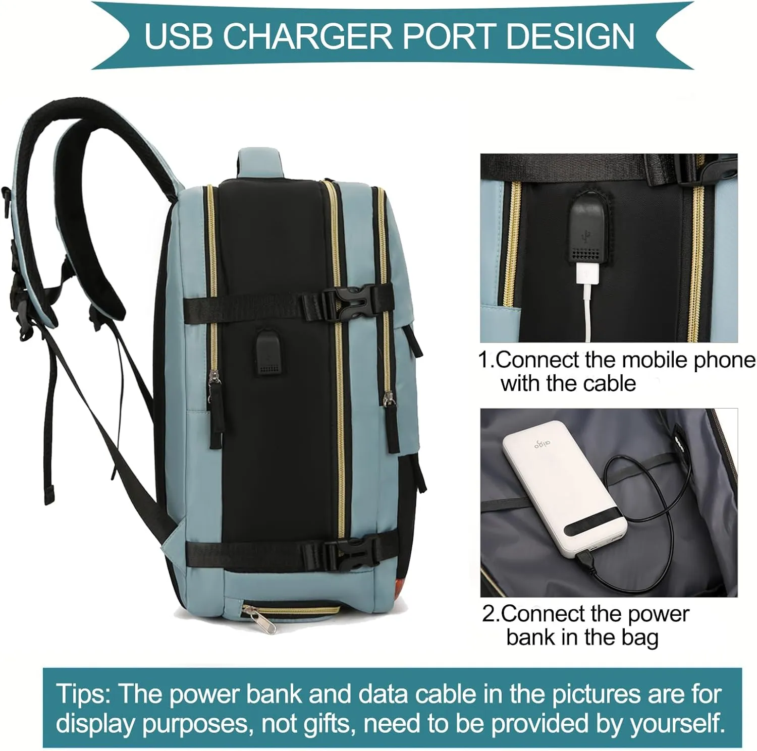 VODIU Travel Backpack For Women Men, Carry On Backpack For Weekender Hiking,Laptop Backpack Flight Approved,Personal Item Travel Bag With Usb Charging Port & Shoe Pouch