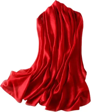 Wander Agio Womens Chiffon Shawl Party Wraps Evening Dress Bridesmaid Long Linen Scarves for Wedding Pearl Gloss Finish