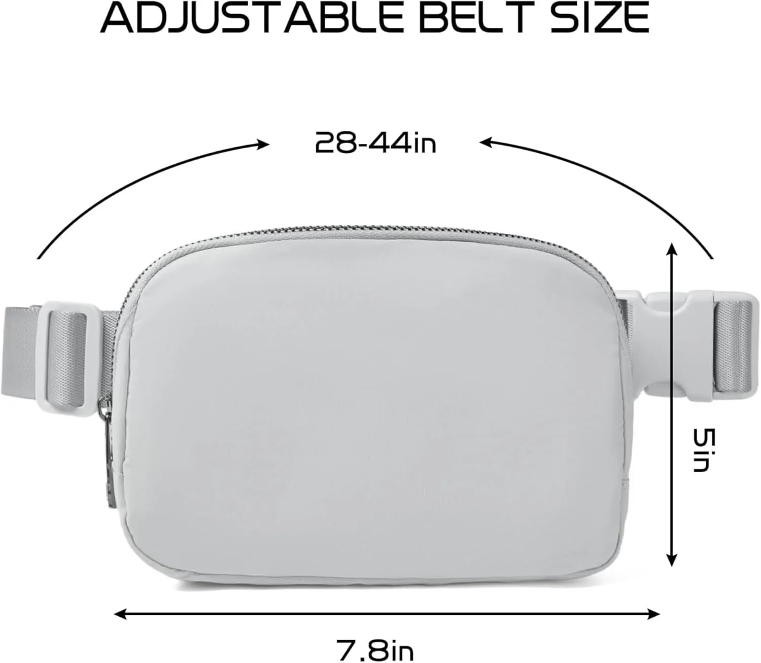 Waterproof Fanny Pack for Men & Women  Belt Bag, Crossbody, Over-the-Shoulder with Adjustable Strap for Running, Travel & Hiking (Gray)
