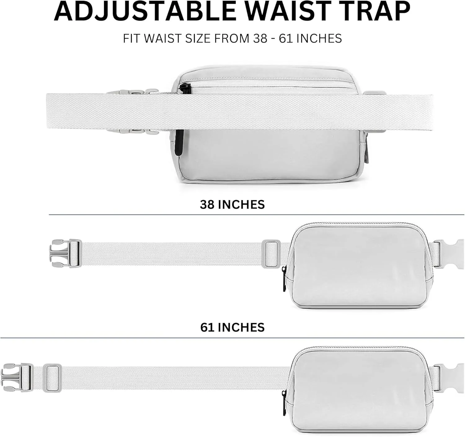Waterproof Fanny Pack for Men & Women  Belt Bag, Crossbody, Over-the-Shoulder with Adjustable Strap for Running, Travel & Hiking (Gray)