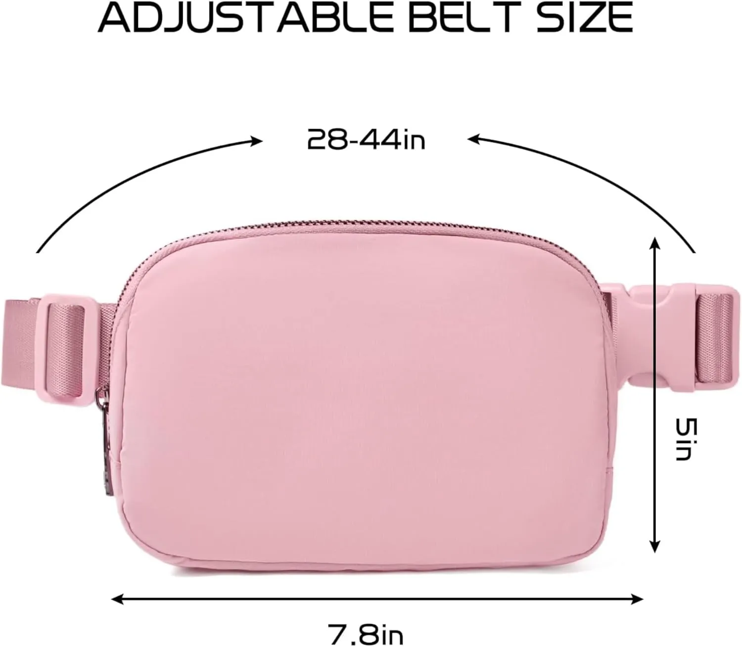 Waterproof Fanny Pack for Men & Women  Belt Bag, Crossbody, Over-the-Shoulder with Adjustable Strap for Running, Travel & Hiking (Pink)