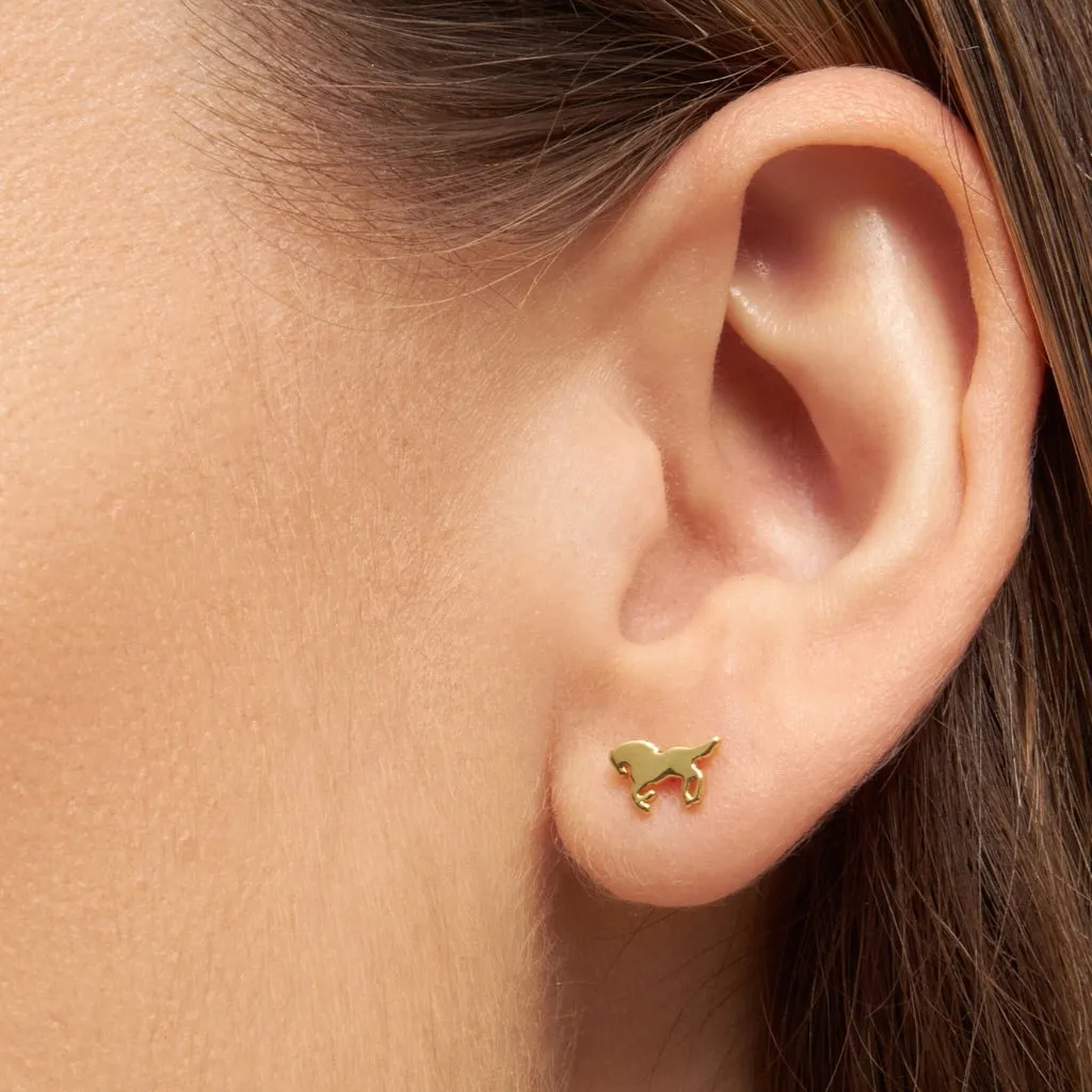 Wild Horse earring 1 pcs - Gold plated