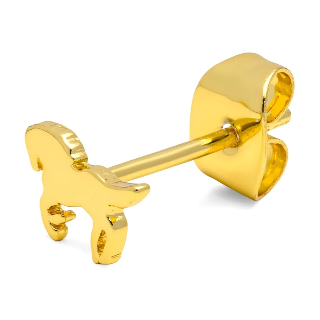 Wild Horse earring 1 pcs - Gold plated
