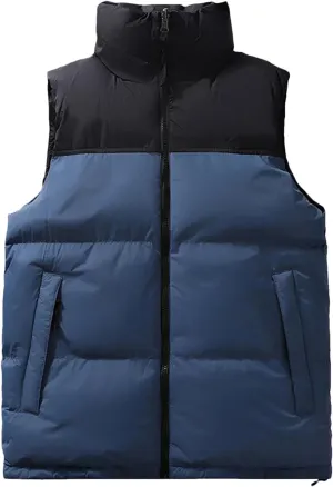 Winter Men's Jacket Warm Coats For Men Thickened Stand Collar Down Vest Plus Size Cotton-Padded Vest Zipper Coat
