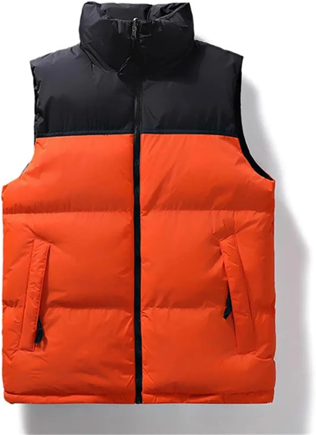 Winter Men's Jacket Warm Coats For Men Thickened Stand Collar Down Vest Plus Size Cotton-Padded Vest Zipper Coat