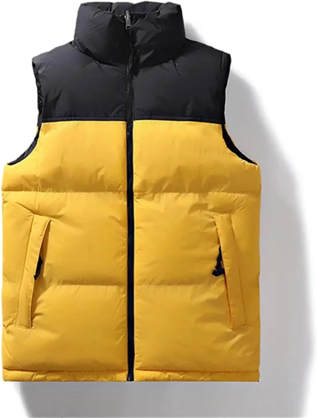 Winter Men's Jacket Warm Coats For Men Thickened Stand Collar Down Vest Plus Size Cotton-Padded Vest Zipper Coat
