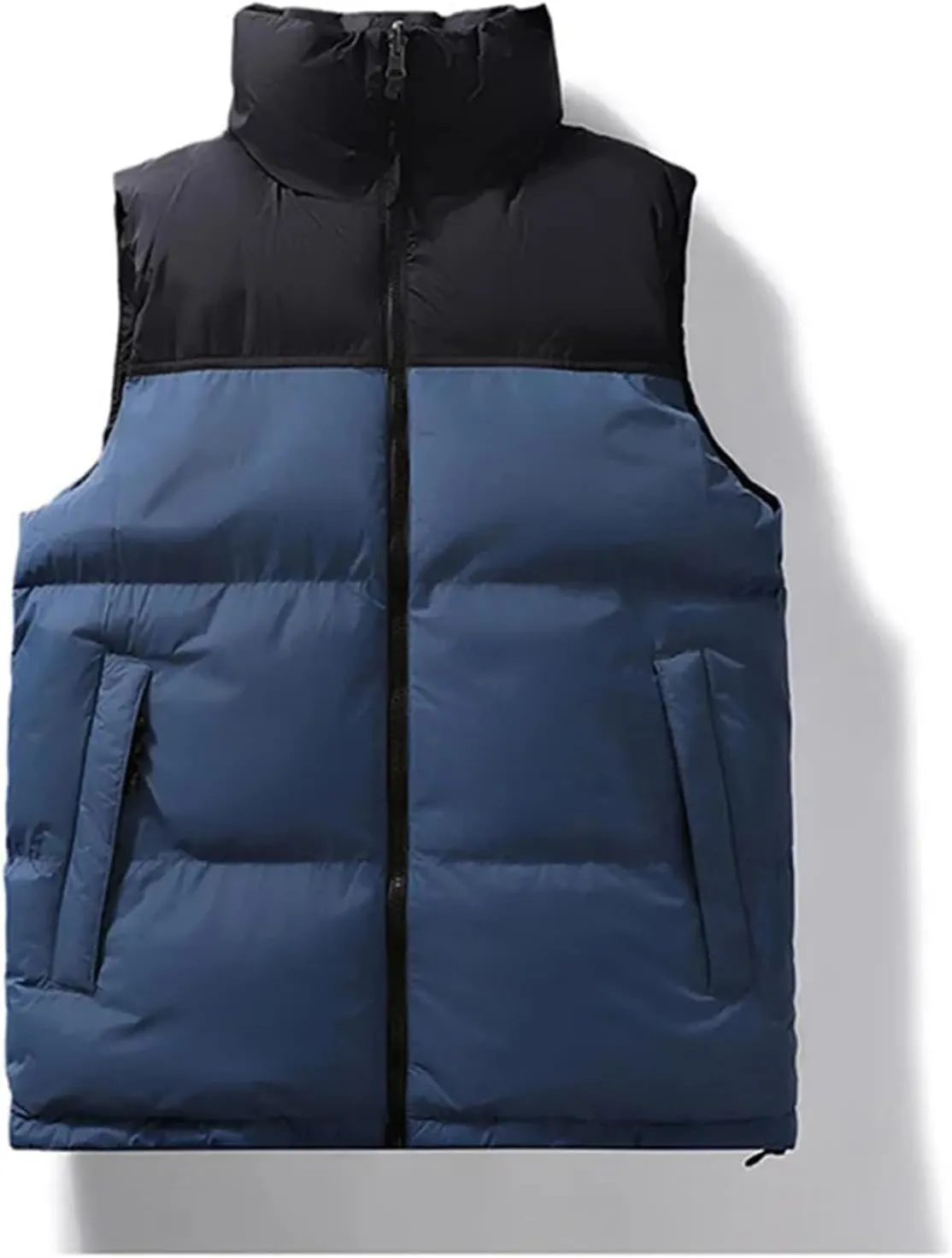 Winter Men's Jacket Warm Coats For Men Thickened Stand Collar Down Vest Plus Size Cotton-Padded Vest Zipper Coat