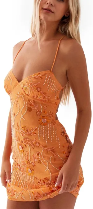 Women Sequin Sparkly Rhinestone Mini Dress Sleeveless Backless Deep V Neck Glitter Short Cami Dress Party Clubwear