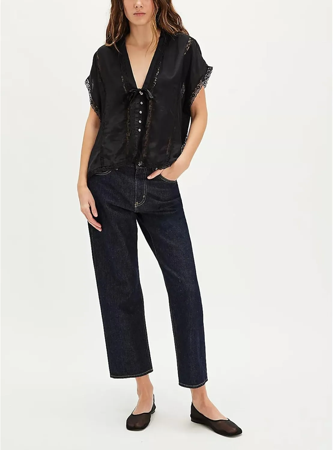 Women Y2k Sheer Lace Trim Button Up Tank Tops Cute Front Tie Up V Neck Going Out Blouse Shirts Vest Summer