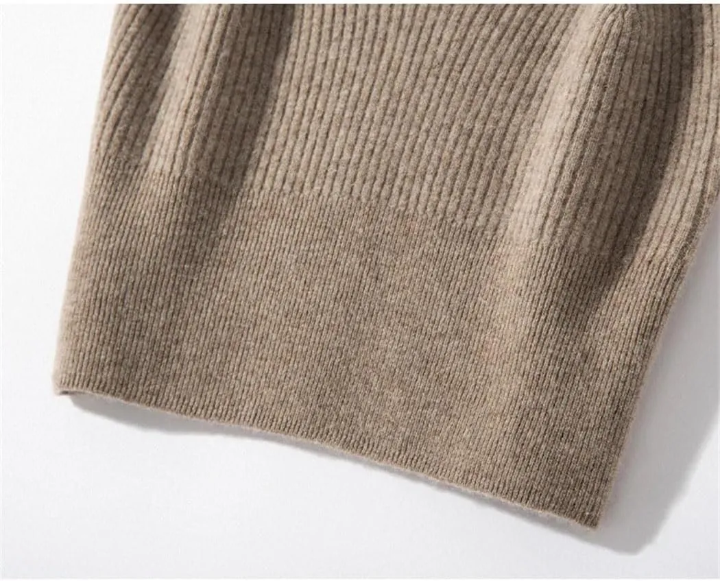 Women's 100%Wool Knitted Cropped Tanks Solid Color Basic Cami Spaghetti Strap Camisole Female Vest