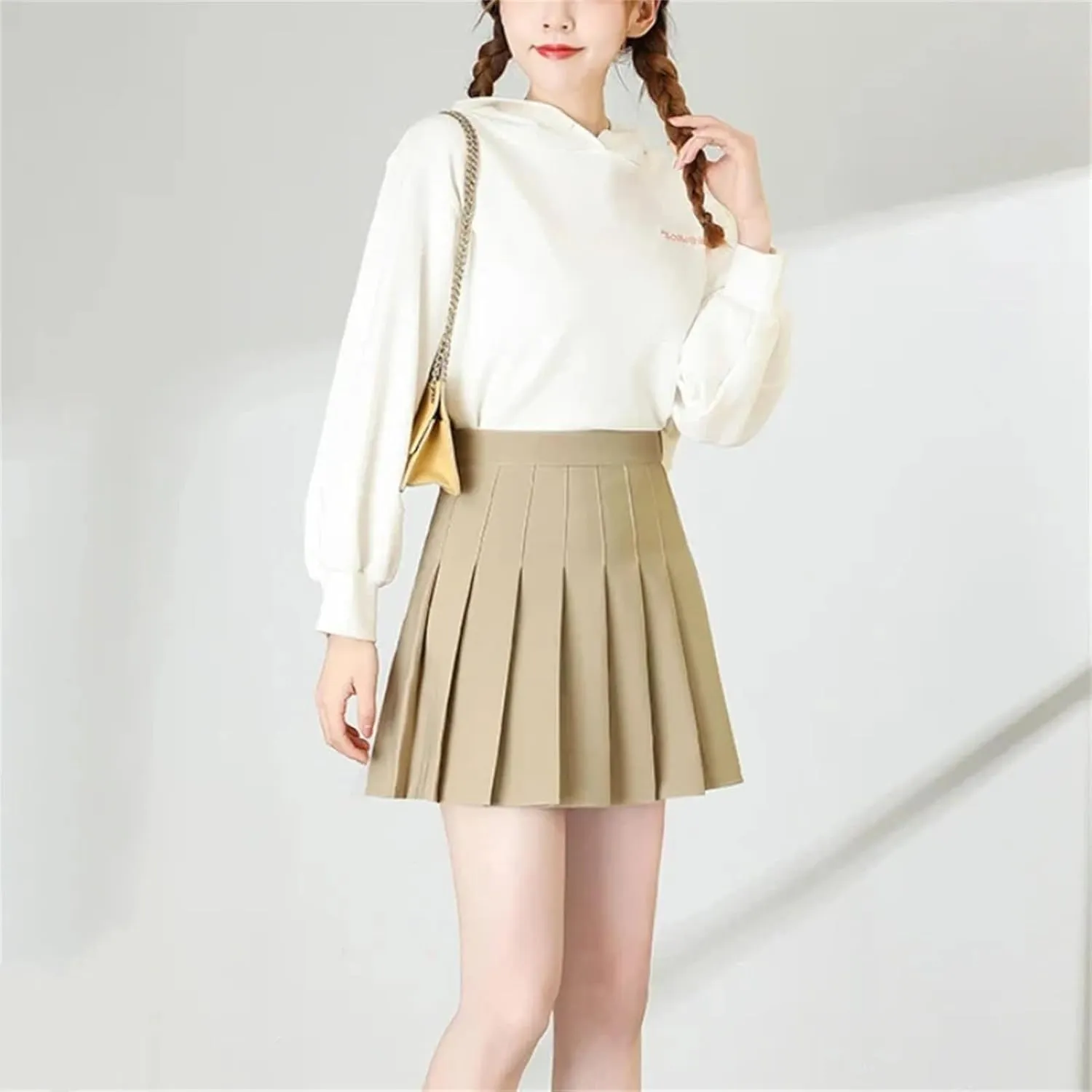 Women's Casual Mini Pleated Short Skirts for Women Summer Bohemia Ruffle Tiered Skorts