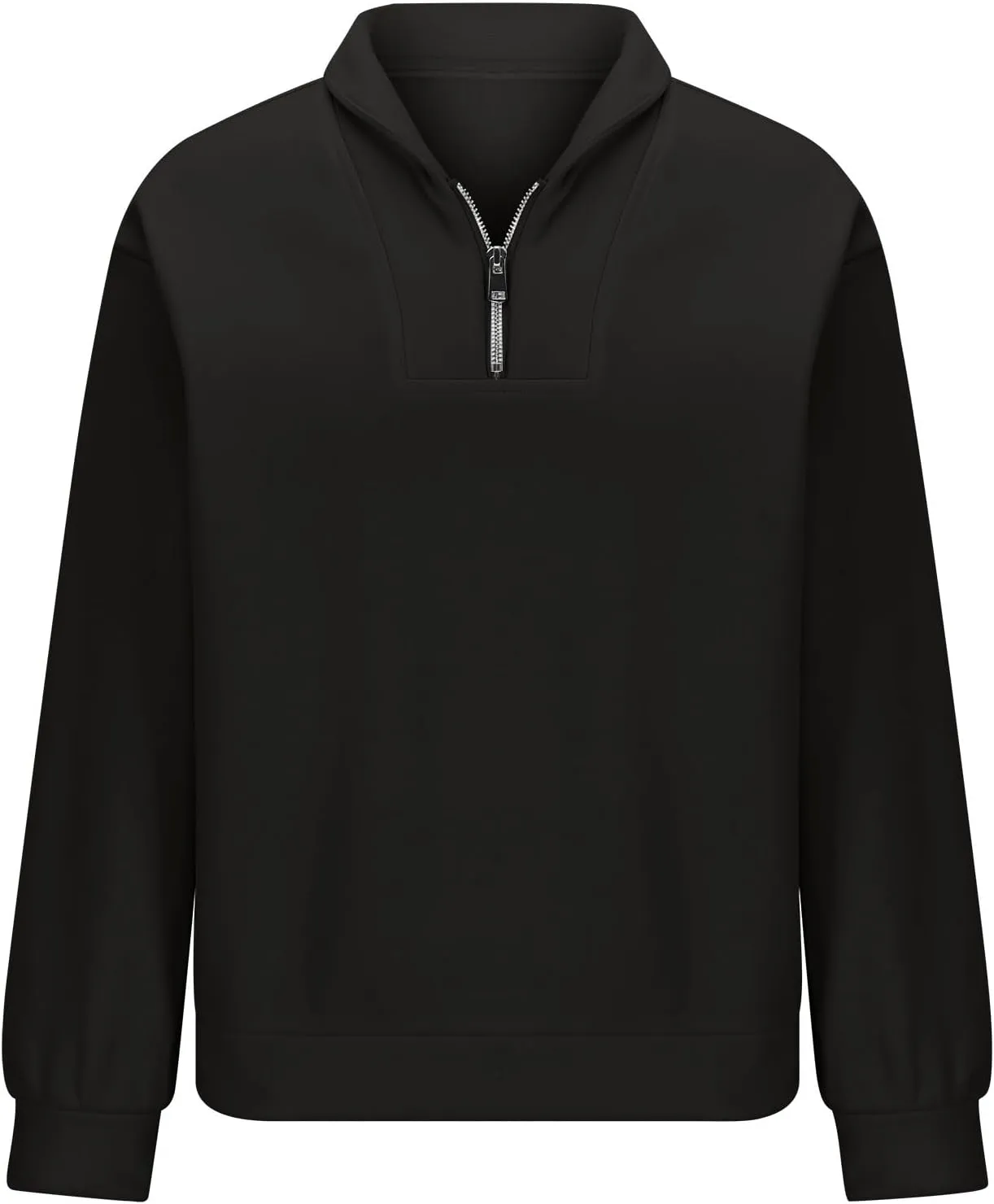Women's Oversized Quarter Half Zip Hoodies,2024 Casual V Neck Long Sleeve Fleece Sweatshirts,Cute Winter