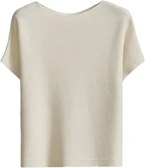 Women's Summer Knitted T-Shirts Short Sleeved Loose T Shirt Tops Silk Satin Camisole Tank Tops