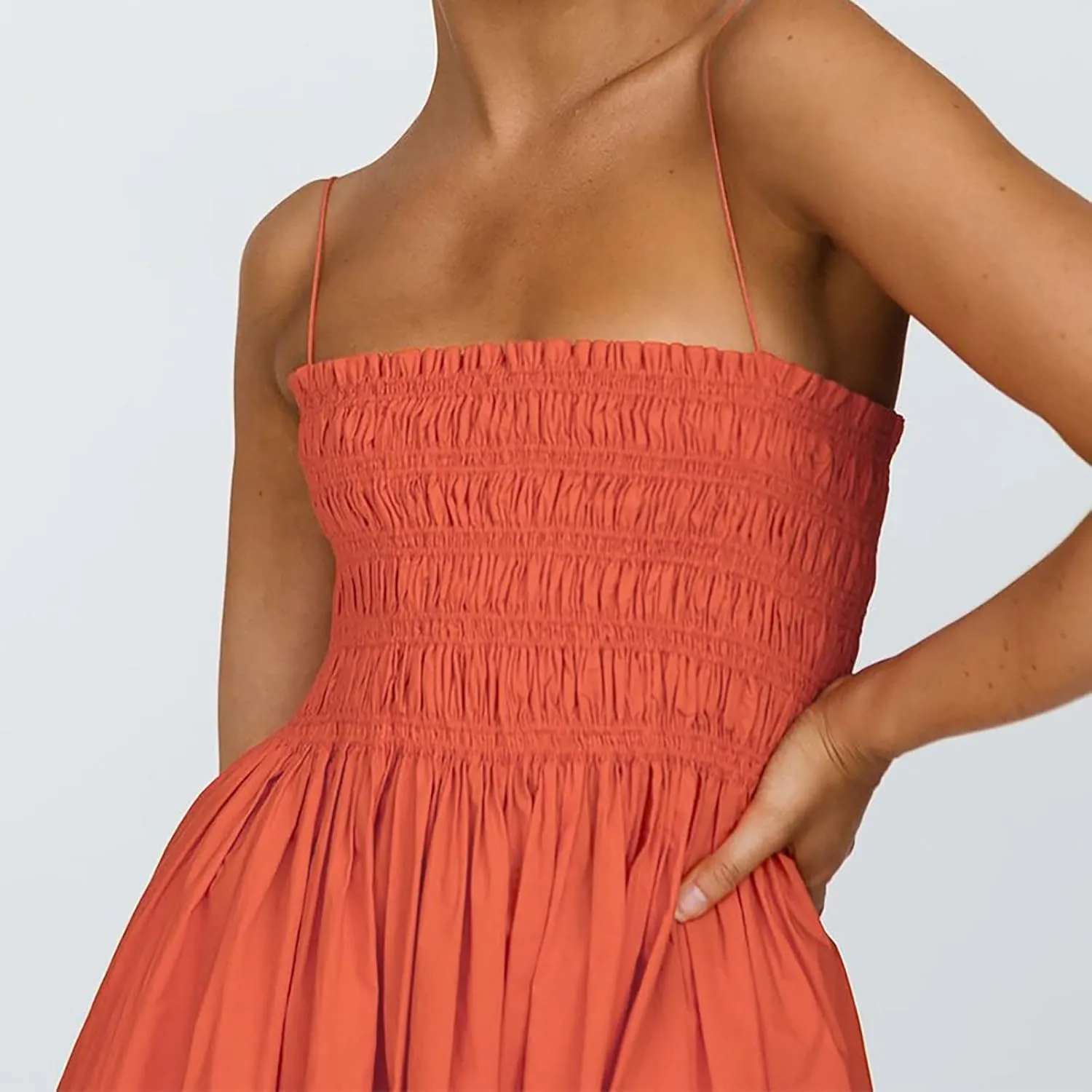 Womens Summer Sling Linen Dress Beach Low Back Long Maxi Cotton Linen Dresses Slim High Waist Long Sun Dress