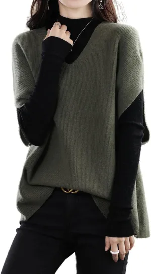 Women's Sweater Vest 100% Merino Wool Lightweight Sleeveless Pullover V-Neck Knit Basic Vest Short Tops