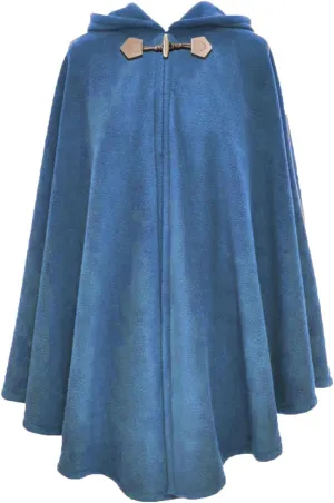 Womens Vintage Wool Poncho Horn Button Coat Hooded Cloak Shawls Wraps Open Front Cape Warm Sweater Cadigan Fall Winter