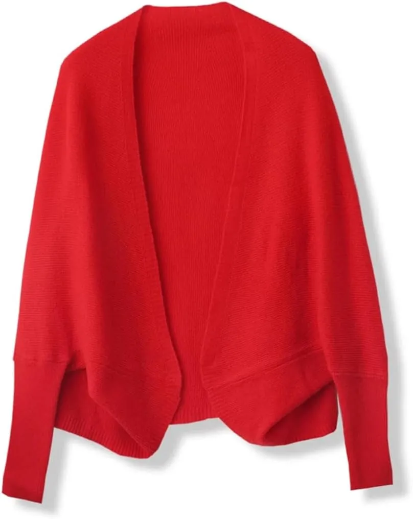 Women's Wool Cloak Shawls Long Sleeve Buttoned Cardigan Dual-Purpose Scarf Cape Soft Warm Knitted Tops