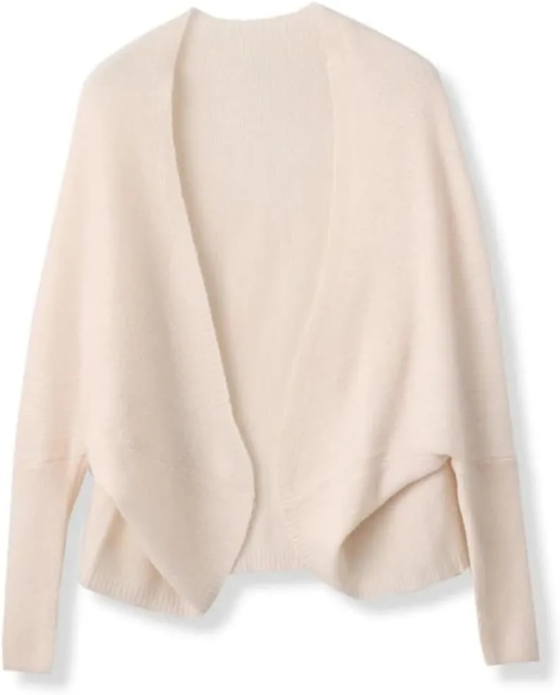 Women's Wool Cloak Shawls Long Sleeve Buttoned Cardigan Dual-Purpose Scarf Cape Soft Warm Knitted Tops