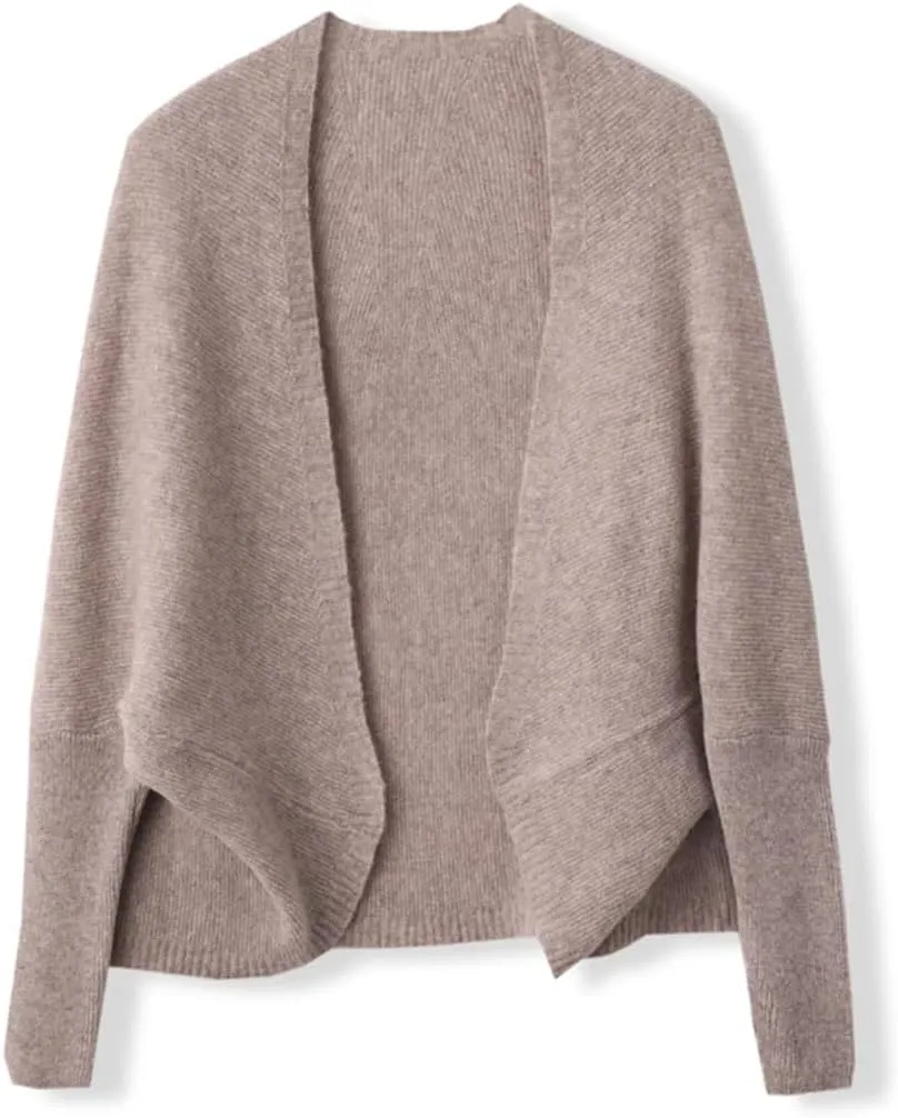 Women's Wool Cloak Shawls Long Sleeve Buttoned Cardigan Dual-Purpose Scarf Cape Soft Warm Knitted Tops