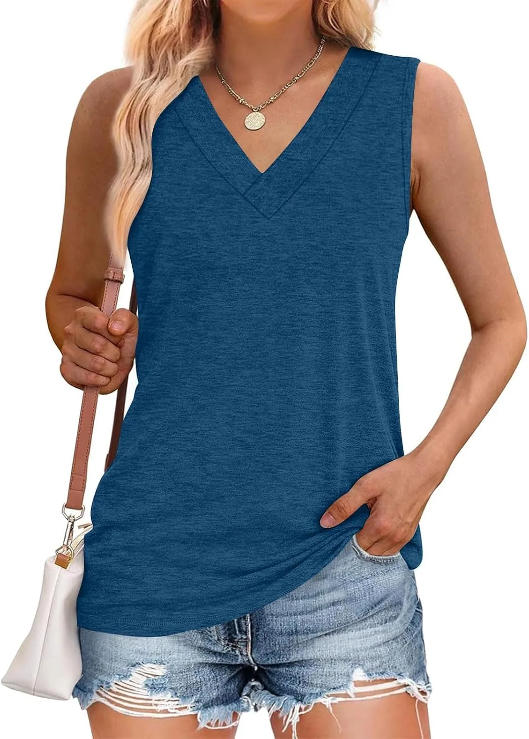 Workout Tank Tops for Women 2025 Sleeveless V Neck Summer Causal Cami T-Shirts Basic Dressy Cute Outfits