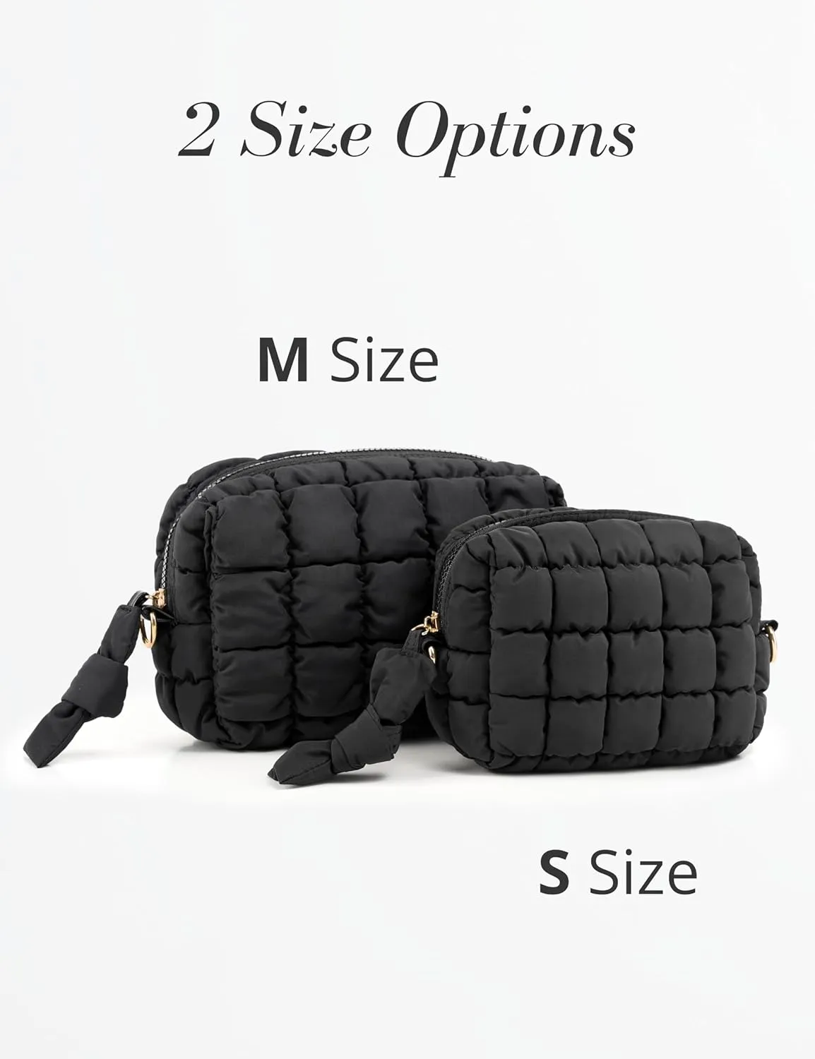 Yarnic Quilted Makeup Bag Puffy Cosmetic Bag, Quilt Travel Toiletry Bag for Women, Puff Cute Makeup Bag Organizer Puffer Makeup Pouch Soft(M, Deep Green)