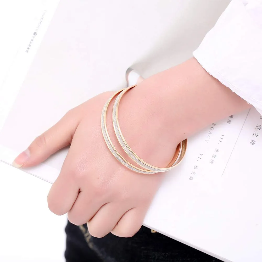 Yellow Chimes Exclusive Luxury Look Circle Matte Finish Rose Gold Plated Bangles For Women and Girls